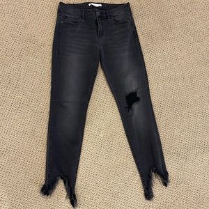 Hidden Charcoal Ripped Skinny crop